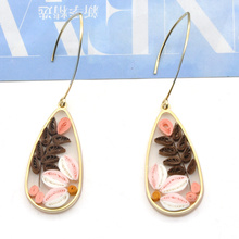 Newest craft folding paper colorful fish hook earrings